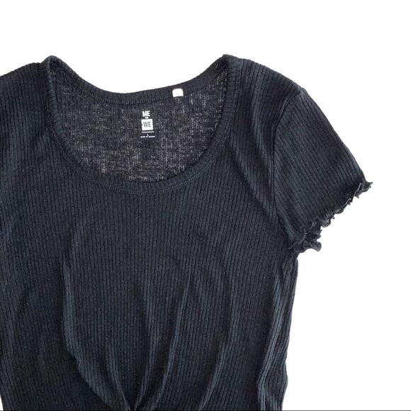NEW PacSun Me to We ‘Fairydust’ Lettuce Trim Tie Waist Baby Tee Size Large - Picture 3 of 10